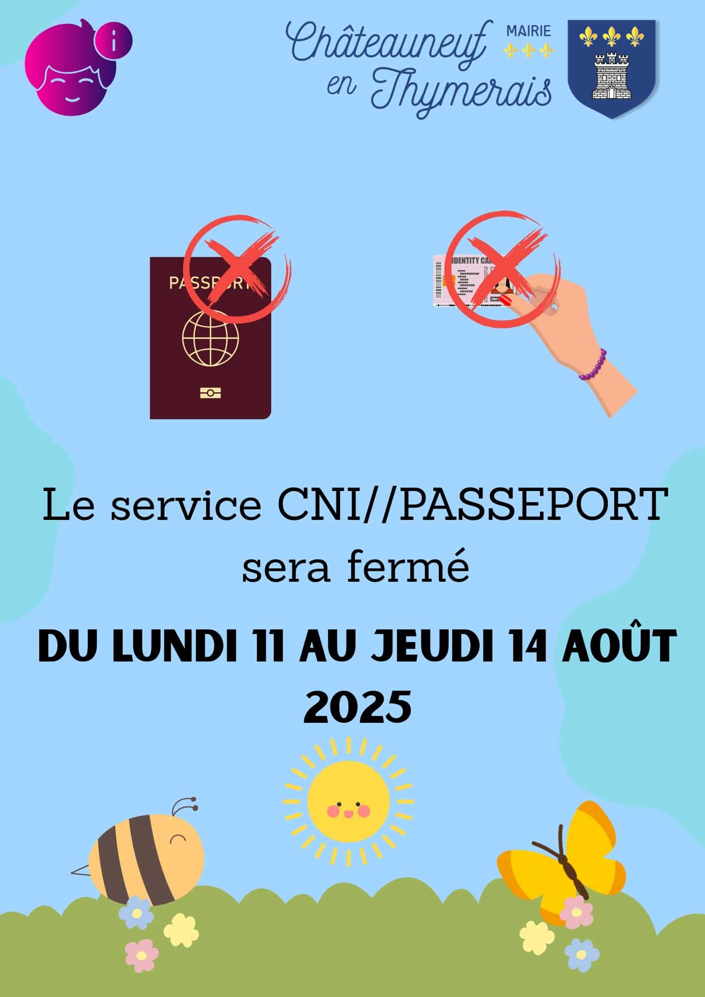 FERMETURE SERVICE PASSEPORT CNI